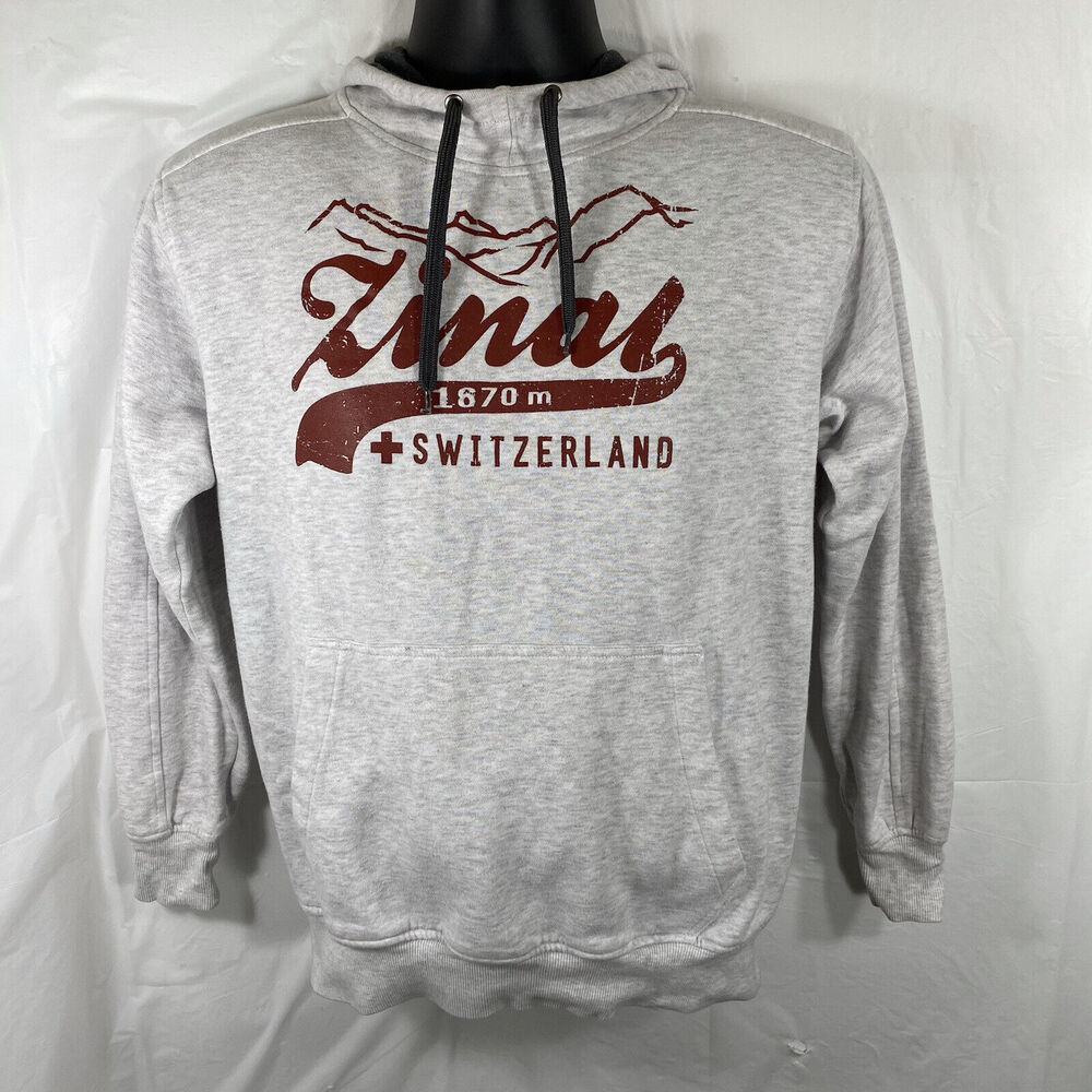 Switzerland Zinal Mountain 1670 Meter High Snow Gray Clique Unisex Hoodie XS